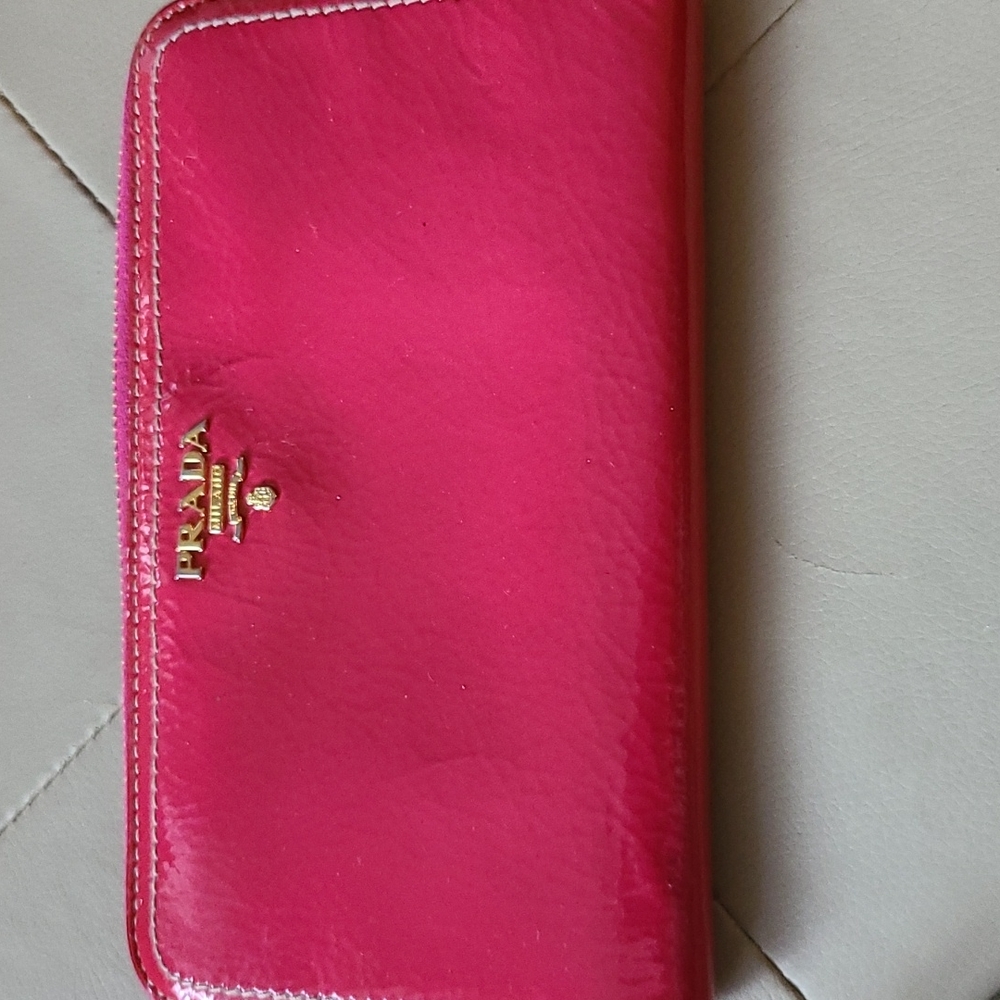 Prada Vintage long zipper bifold wallet